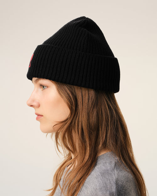 Bonnet Noir en laine Ami De Coeur - Femme - 11 - AMI Paris - Ami Paris