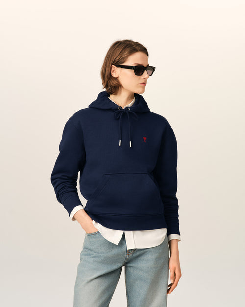 Hoodie bleu en coton Ami de Coeur - Femme - 8 - AMI Paris - Ami Paris