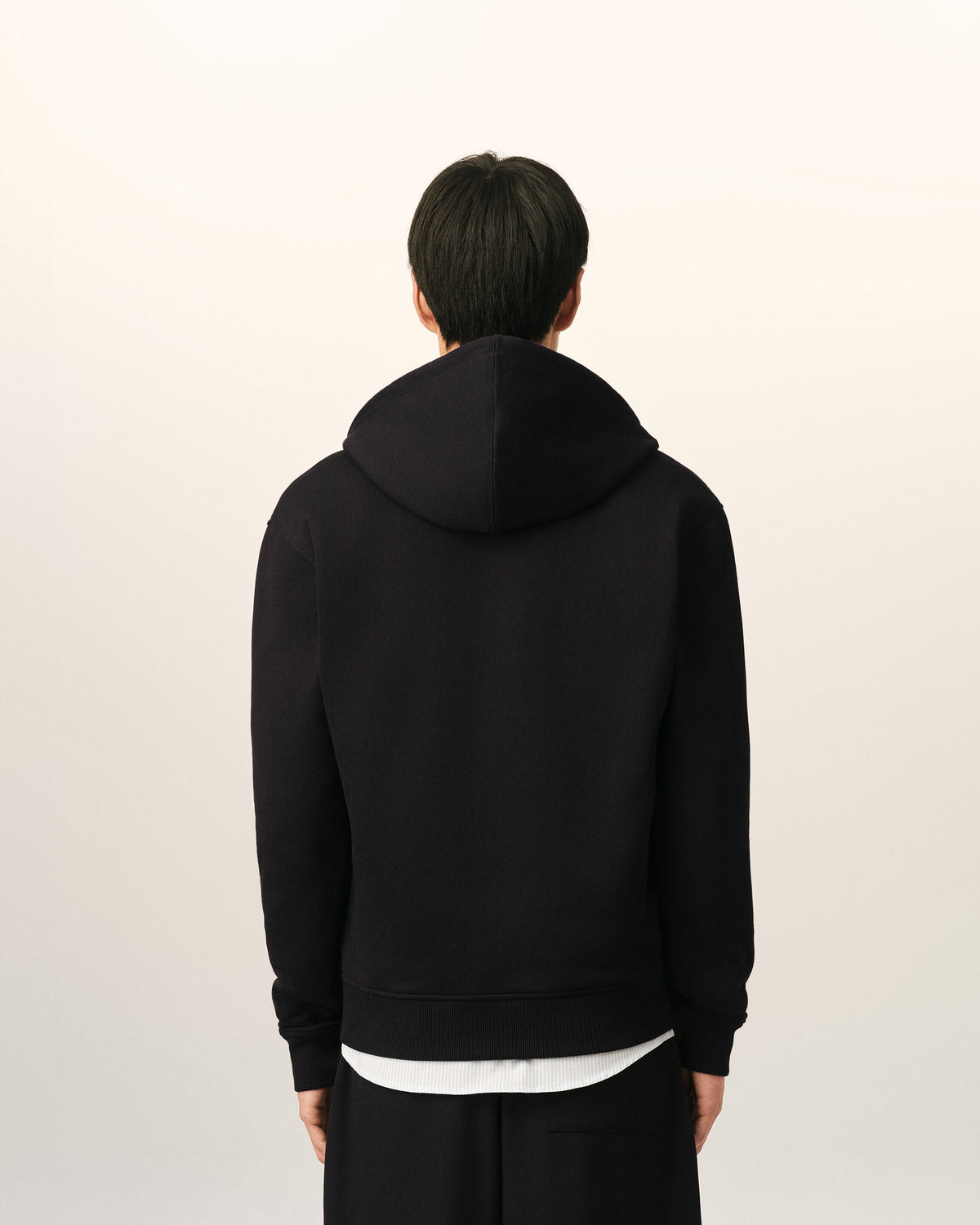 Black zipped cotton hoodie with Ami de Coeur - 5