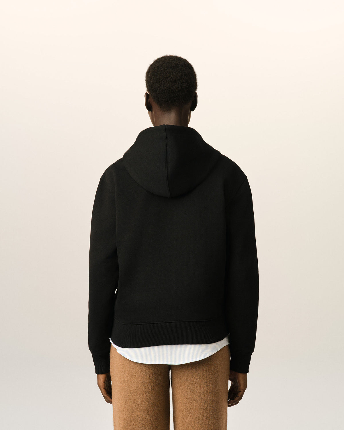 Black zipped cotton hoodie with Ami de Coeur - 11