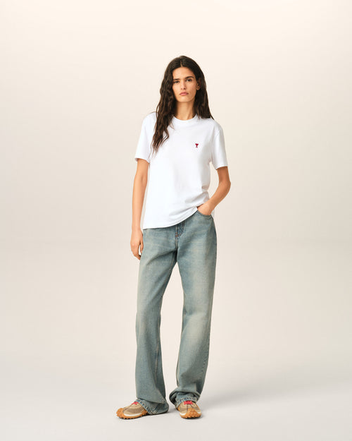 T-shirt blanc en coton Ami de Coeur - Femme - 9 - AMI Paris - Ami Paris