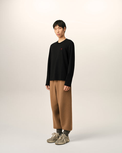 Black Cotton longsleeves t-shirt with Ami De Coeur - Man - 6 - AMI Paris - Ami Paris
