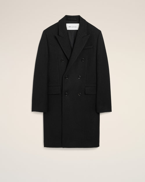 Cappotto doppiopetto in lana nera - Donna - 1 - AMI Paris - Ami Paris