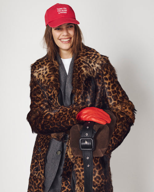 Long leopard goat leather belted coat - Woman - 7 - AMI Paris - Ami Paris