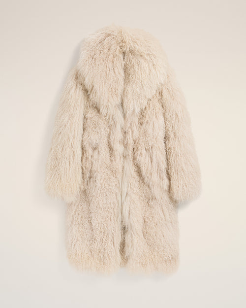 Manteau long blanc en shearling d'agneau - Femme - 1 - AMI Paris - Ami Paris