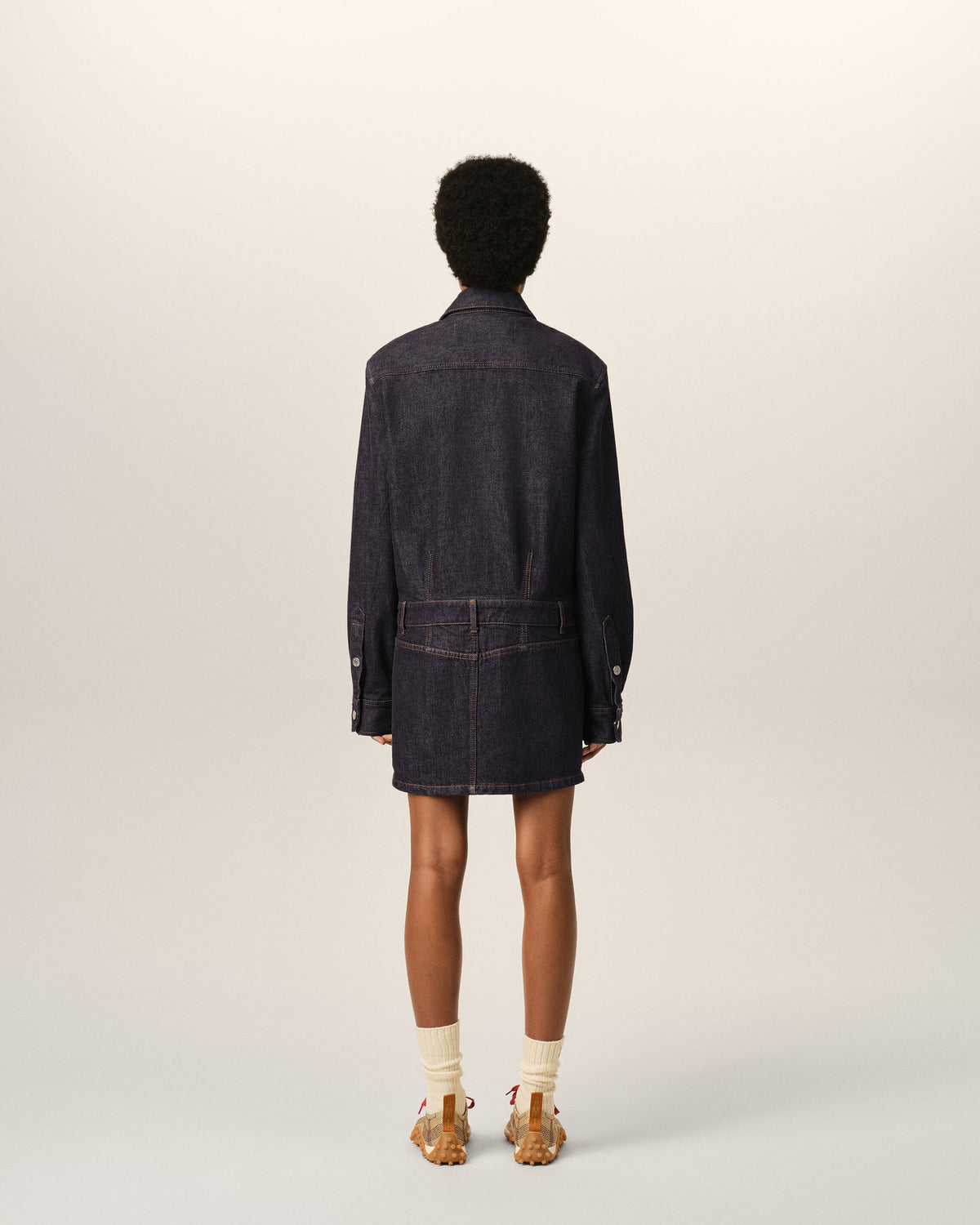 Robe chemise bleue en coton Ami de Coeur - 5