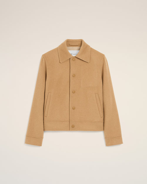 Blouson boule boutonné beige en laine et cachemire - Femme - 1 - AMI Paris - Ami Paris