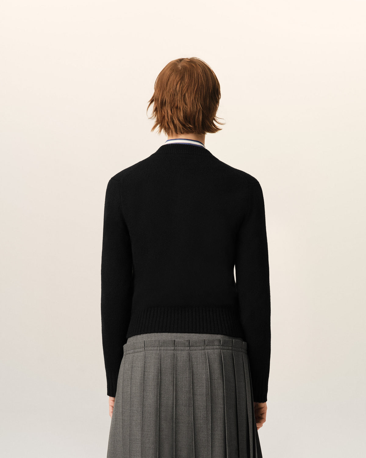 Cárdigan Ami de Cœur de cachemir negro con cuello redondo - 5