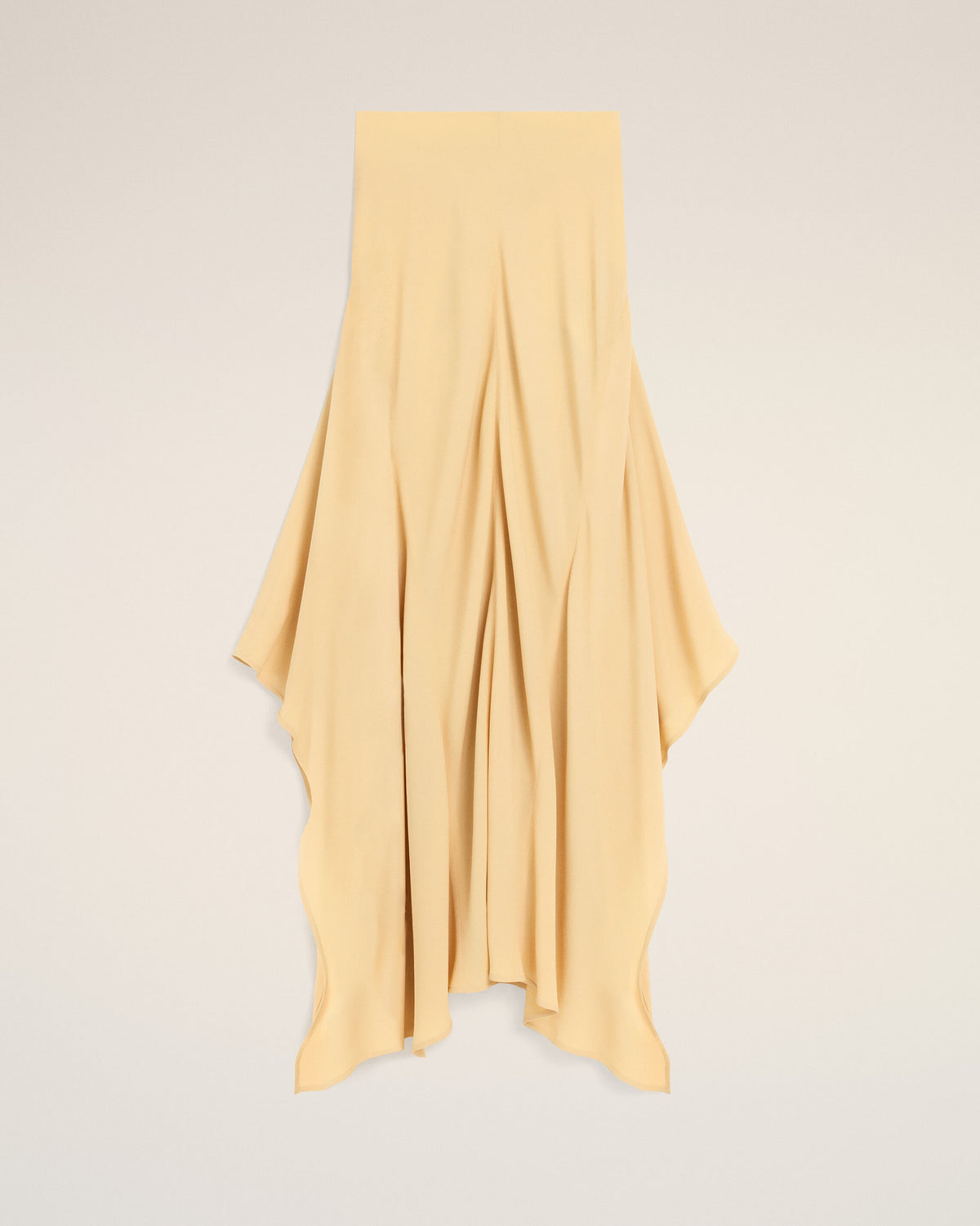 Yellow maxi flared blended silk skirt - 1