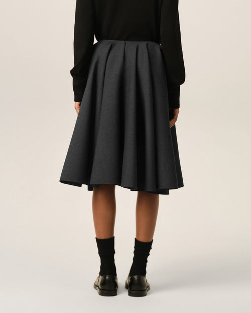 Grey midi peplum wool skirt - Woman - 4 - AMI Paris - Ami Paris