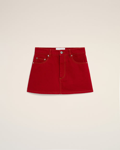 Mini jupe rouge en coton - Femme - 1 - AMI Paris - Ami Paris