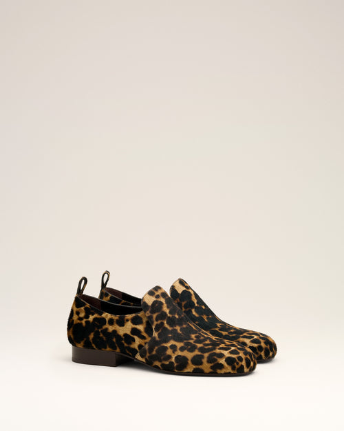 Souliers plats imprimés léopard en cuir de vachette - Femme - 3 - AMI Paris - Ami Paris