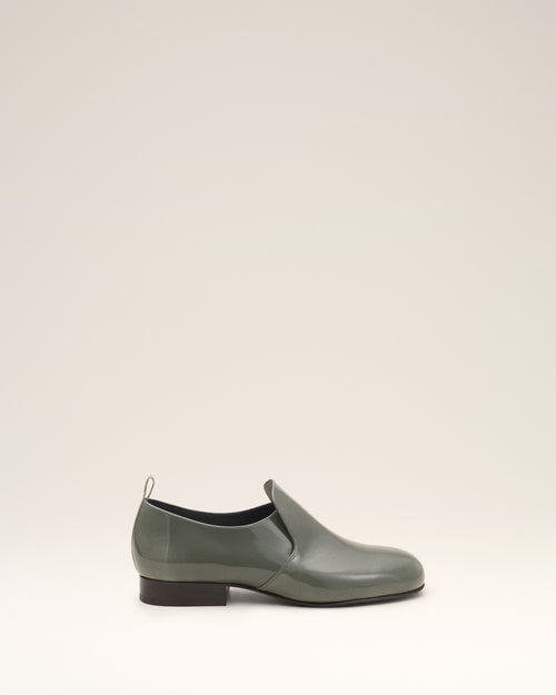 Souliers plats gris en cuir de veau - GRIS CARBONE - Ami Paris