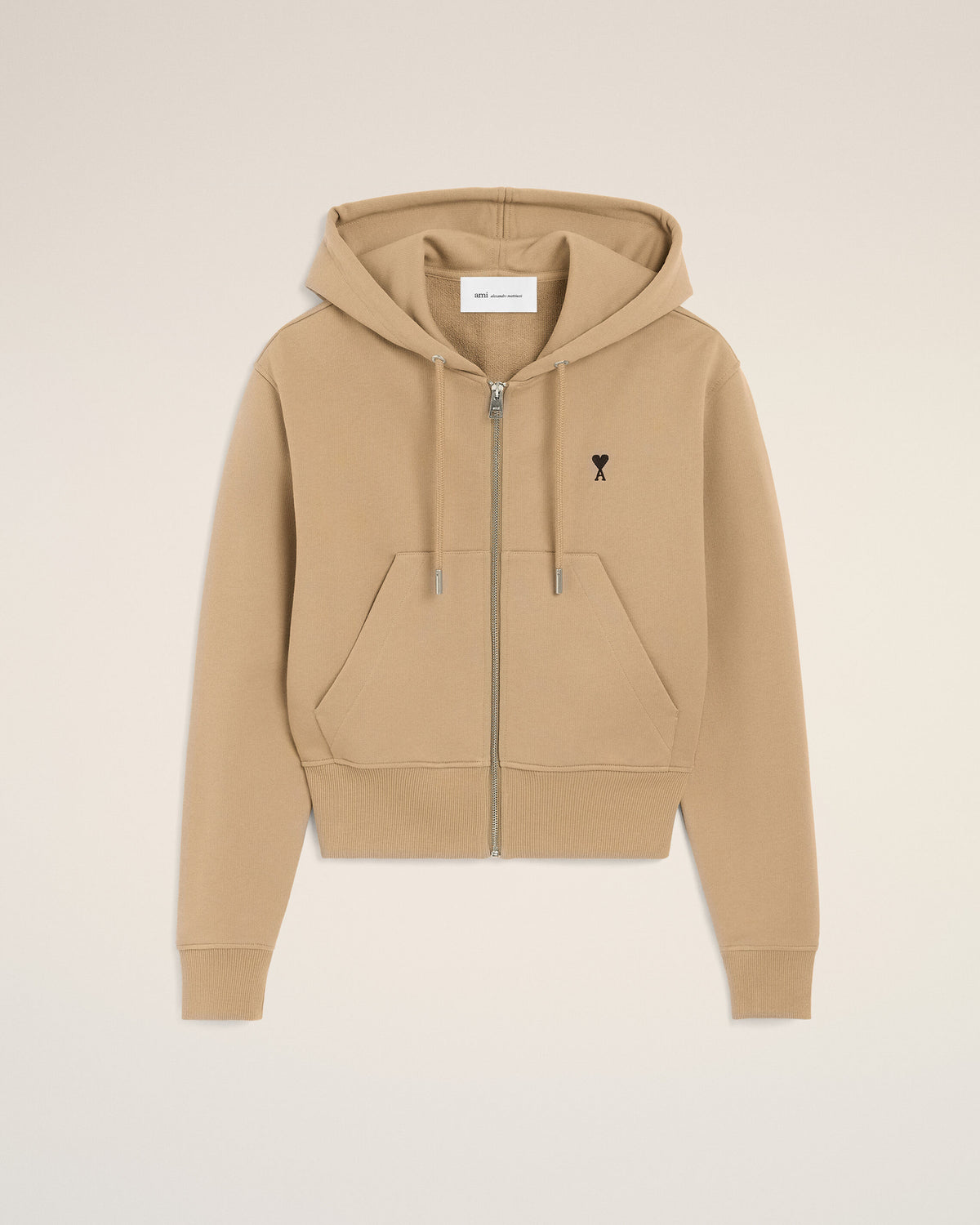 Hoodie beige zippé en coton Ami de Coeur - 1