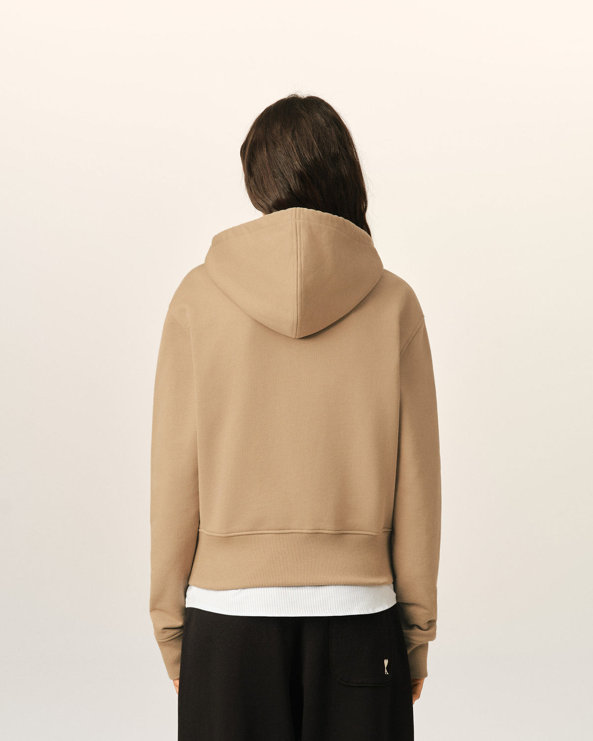Hoodie beige zippé en coton Ami de Coeur - 5