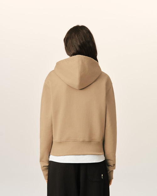 Hoodie beige zippé en coton Ami de Coeur - Femme - 5 - AMI Paris - Ami Paris