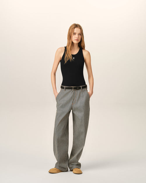 Debardeur Noir Ami De Coeur en Coton - Femme - 3 - AMI Paris - Ami Paris