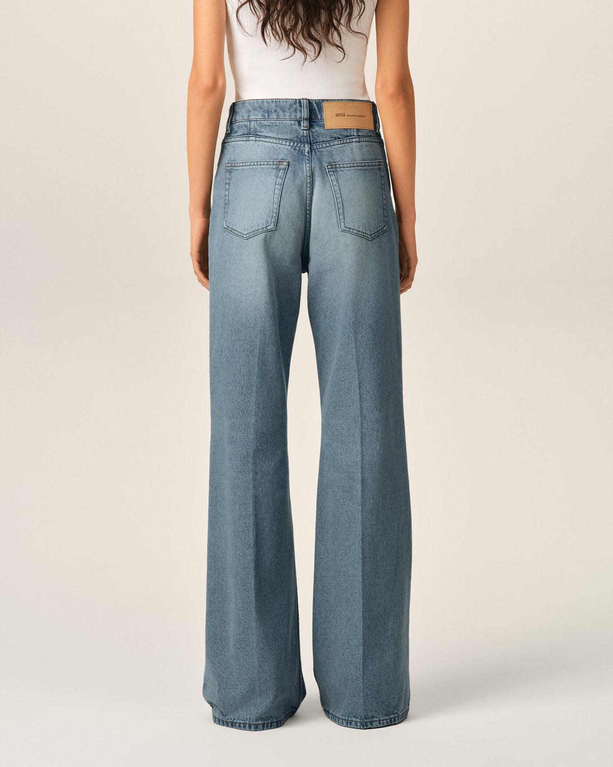Blue flare-fit cotton jeans - 4