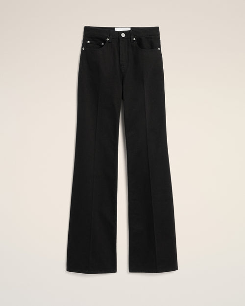 Vaqueros flare de algodón negro - 1 - Ami Paris