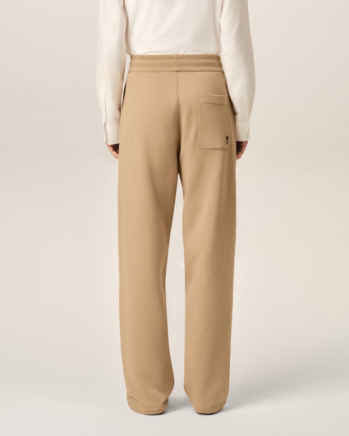 Beige cotton track pants with Ami de Coeur - 4