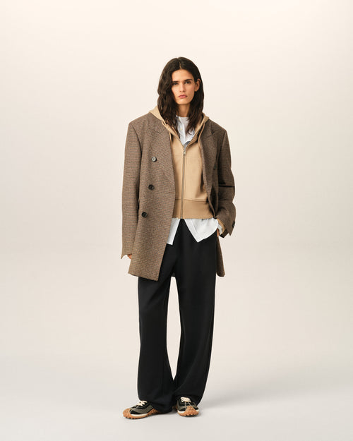 Black cotton track pants with Ami de Coeur - Woman - 2 - AMI Paris - Ami Paris
