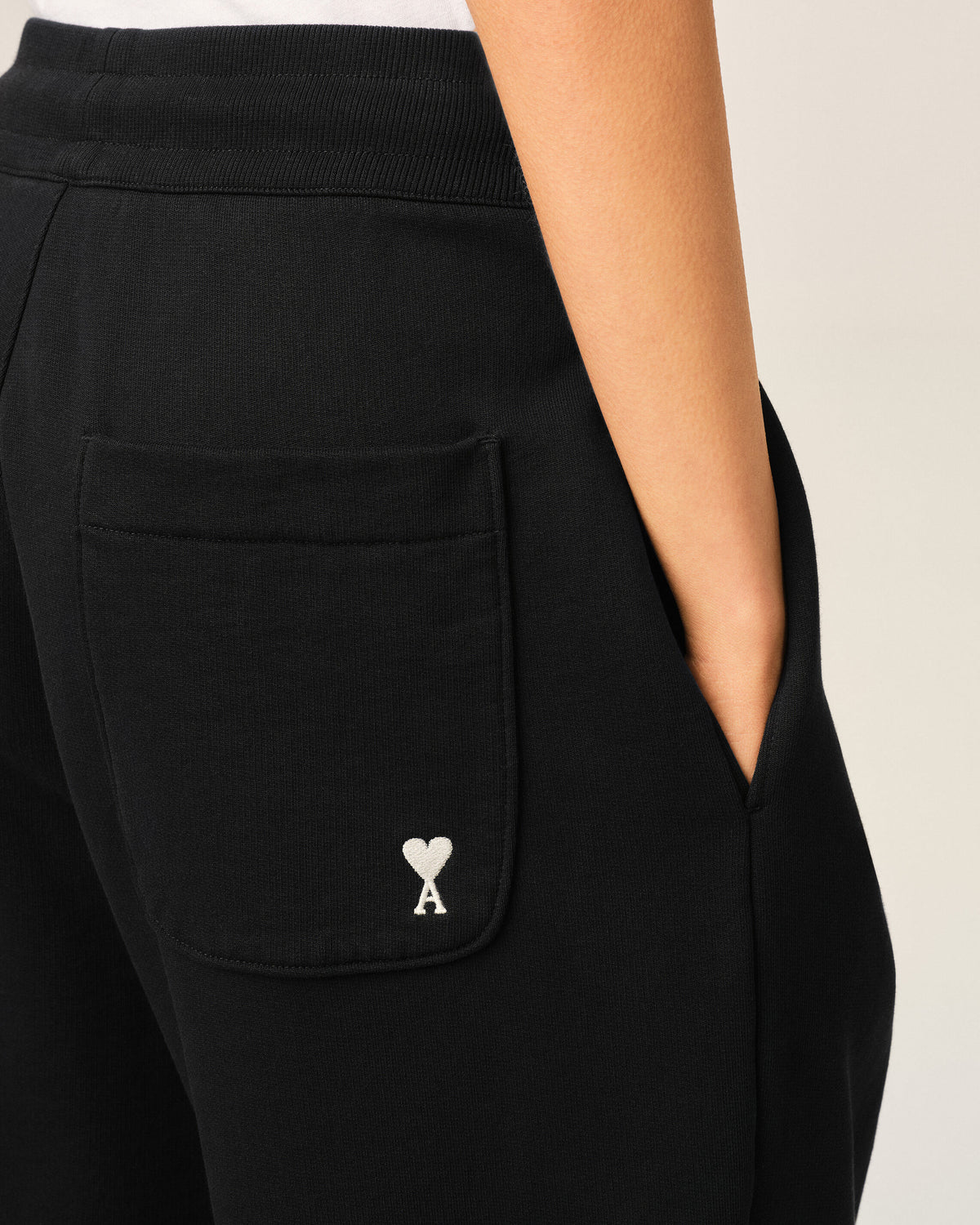 Black cotton track pants with Ami de Coeur - 5
