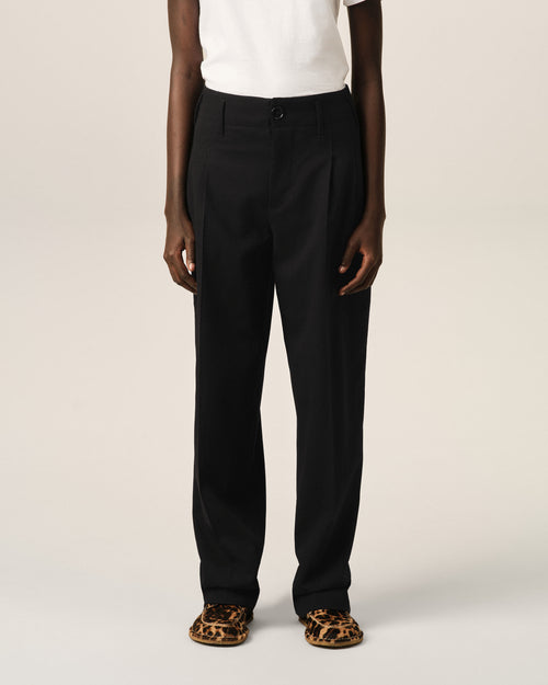 Pantalon noir deux plis en laine - Femme - 3 - AMI Paris - Ami Paris