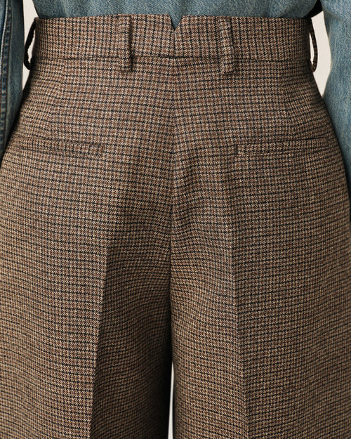 Brown houndstooth balloon-fit wool trousers - Woman - 5 - AMI Paris - Ami Paris