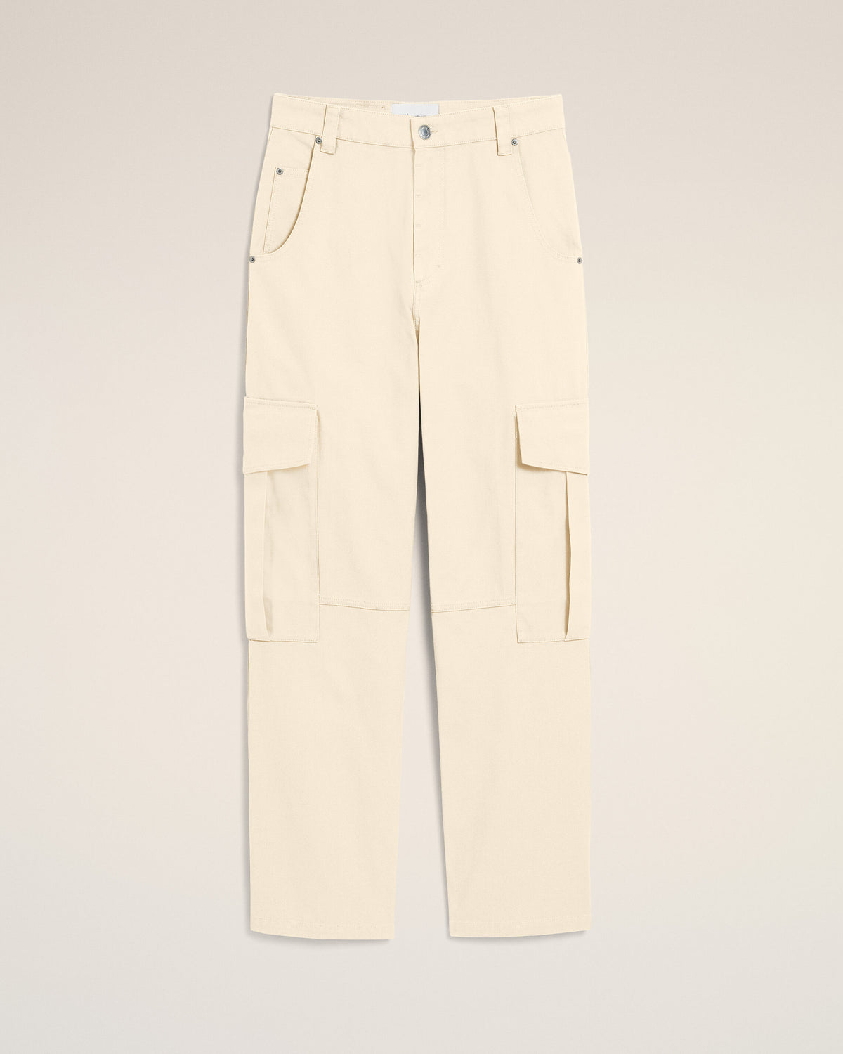 Pantaloni cargo in cotone bianco taglio baggy - 1