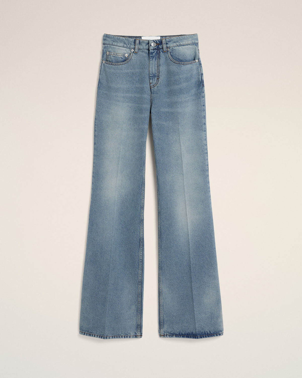 Blue flare-fit cotton jeans - 1