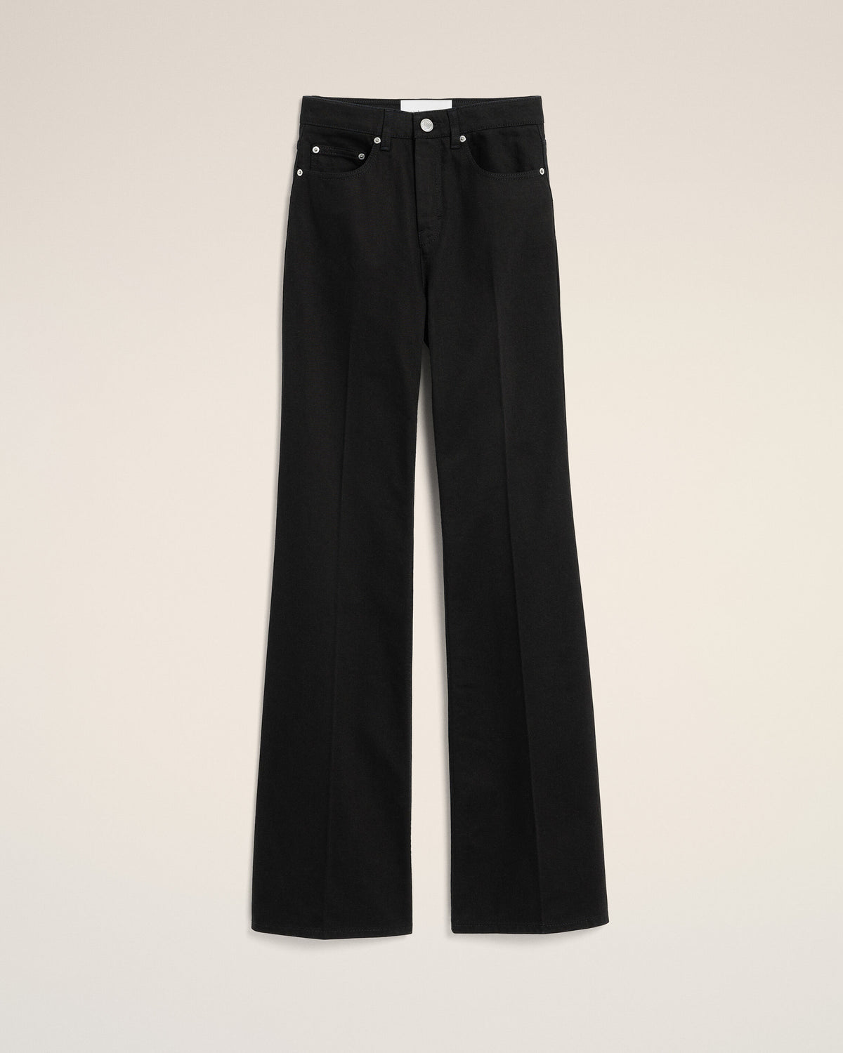 Black flare-fit cotton jeans - 1