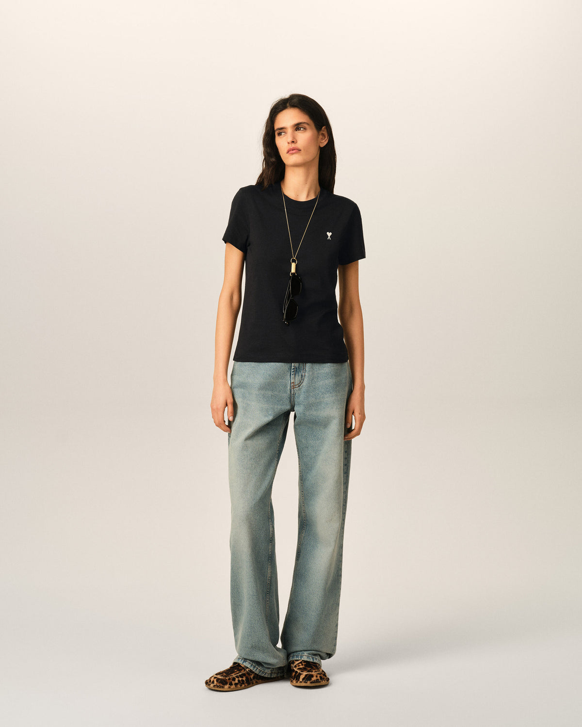 T-shirt cropped Ami De Coeur in cotone nero - 3