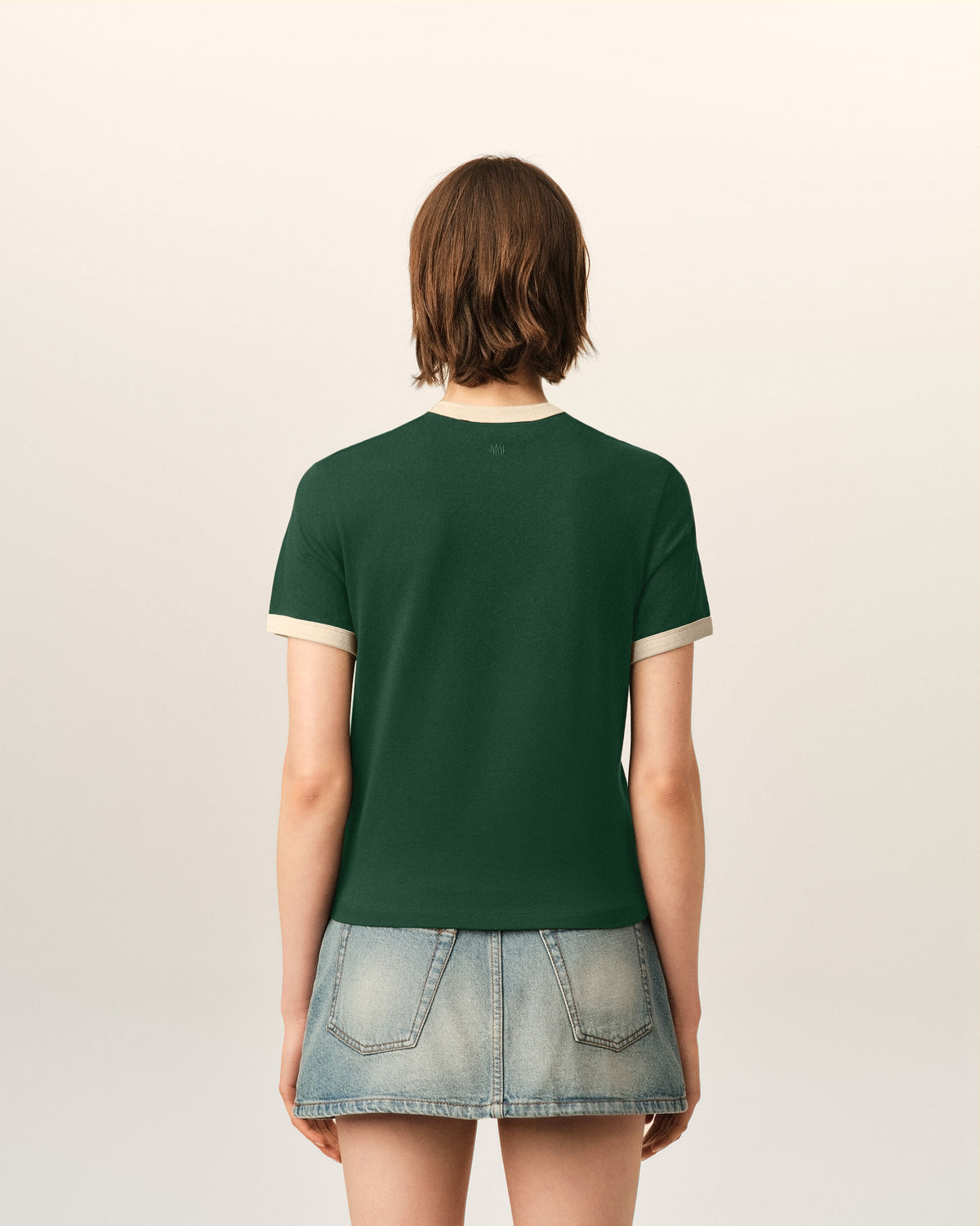Green contrasted cotton t-shirt with Ami de Coeur - 5