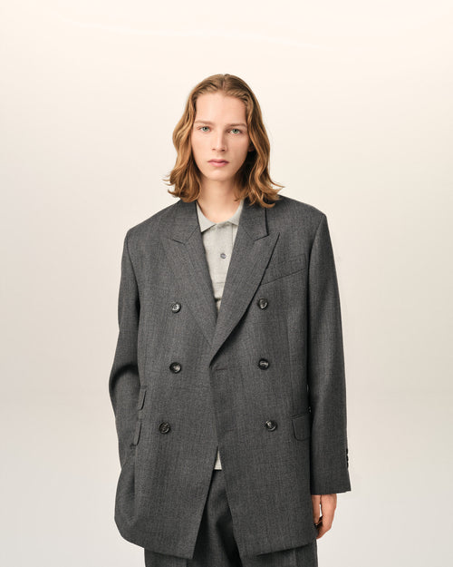 Veste grise double boutonnage en laine - Homme - 3 - AMI Paris - Ami Paris