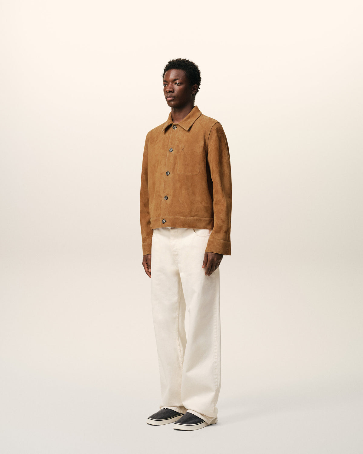 Brown Goat Leather Ami De Coeur Buttoned Jacket - 6
