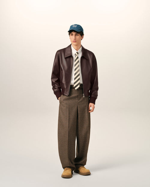 Chaqueta de cuero de cordero burdeos - Hombre - 2 - AMI Paris - Ami Paris