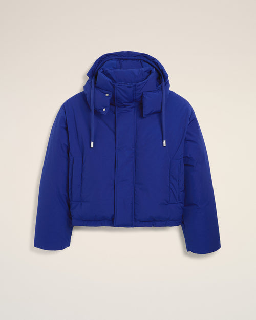 Ami de Coeur Daunenjacke mit Kapuze aus blauer Baumwolle und Nylon - 1 - Ami Paris