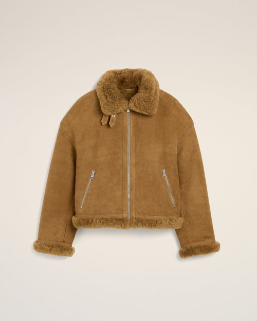 Giacca aviatore in shearling di montone marrone - Uomo - 1 - AMI Paris - Ami Paris