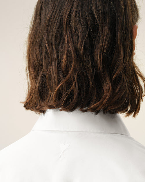 White Cotton Shirt With Ami De Coeur - Man - 4 - AMI Paris - Ami Paris