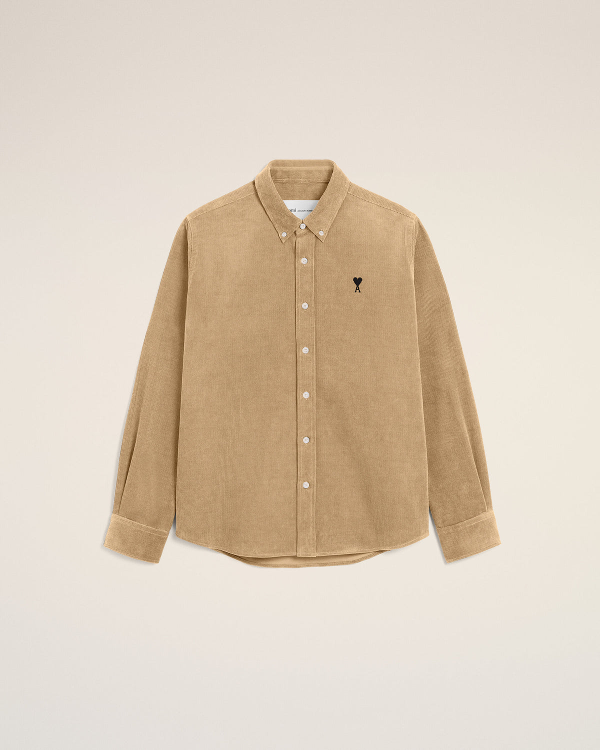Beige corduroy shirt with Ami de Coeur - 1