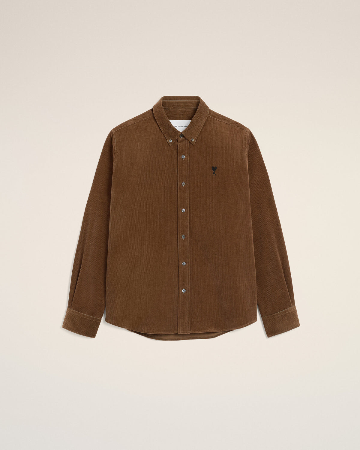 Brown corduroy shirt with Ami de Coeur - 1