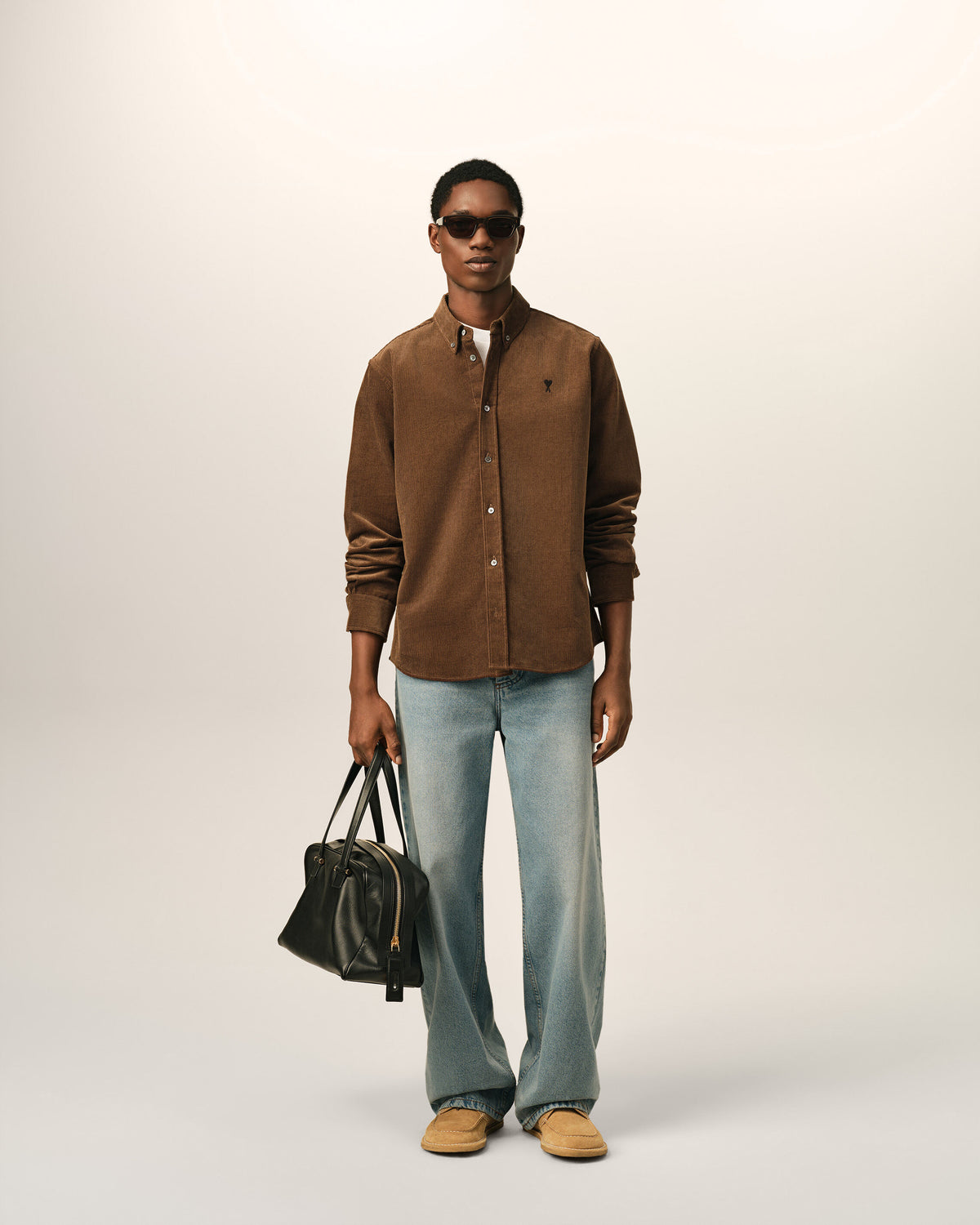 Brown corduroy shirt with Ami de Coeur - 3
