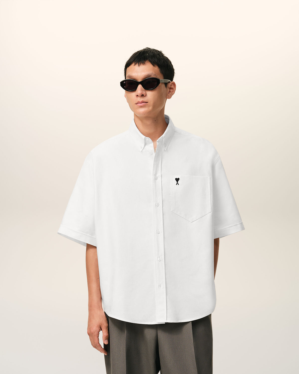 White Cotton Boxy Embroidered Ami De Coeur - 2
