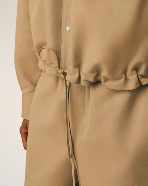 Chemise beige en coton et lin - Homme - 4 - AMI Paris - Ami Paris
