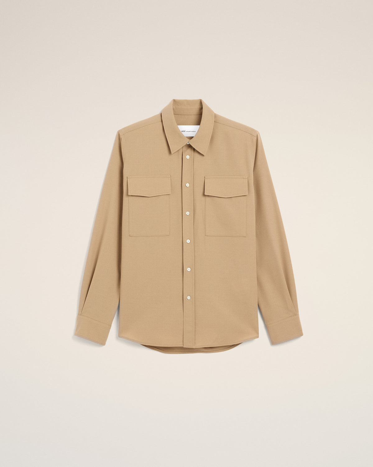 Camicia in lana beige - 1