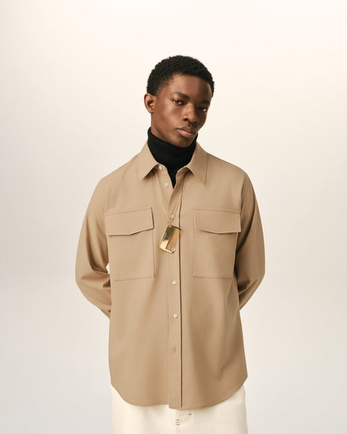 Beige wool shirt - Man - 2 - AMI Paris - Ami Paris