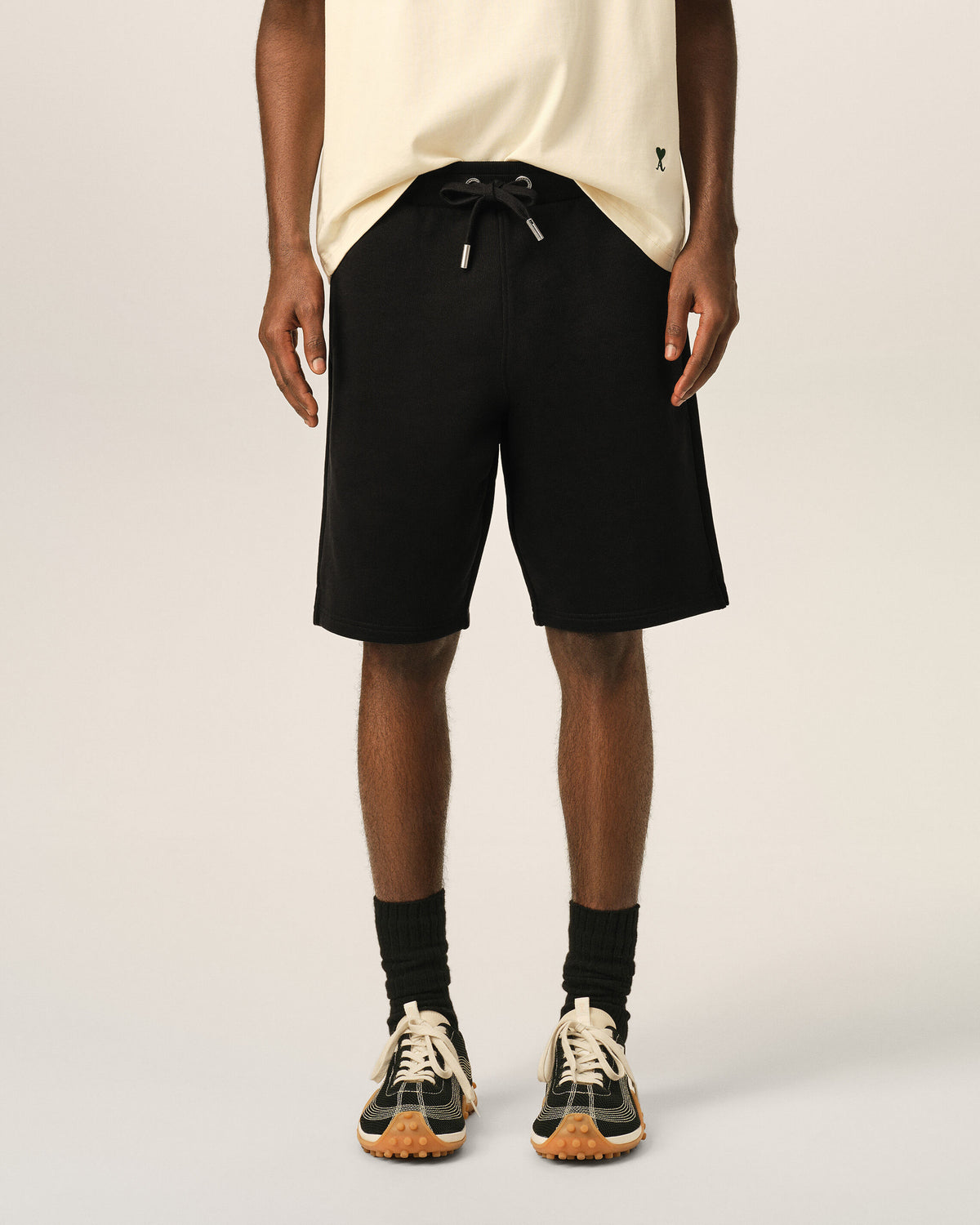 Pantalón corto Ami de Cœur con relieve de algodón negro - 3