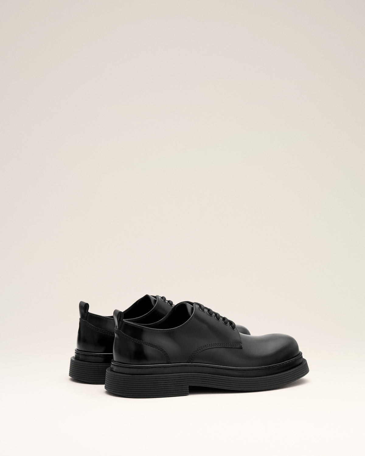 Black cow leather derbies shoes - 4