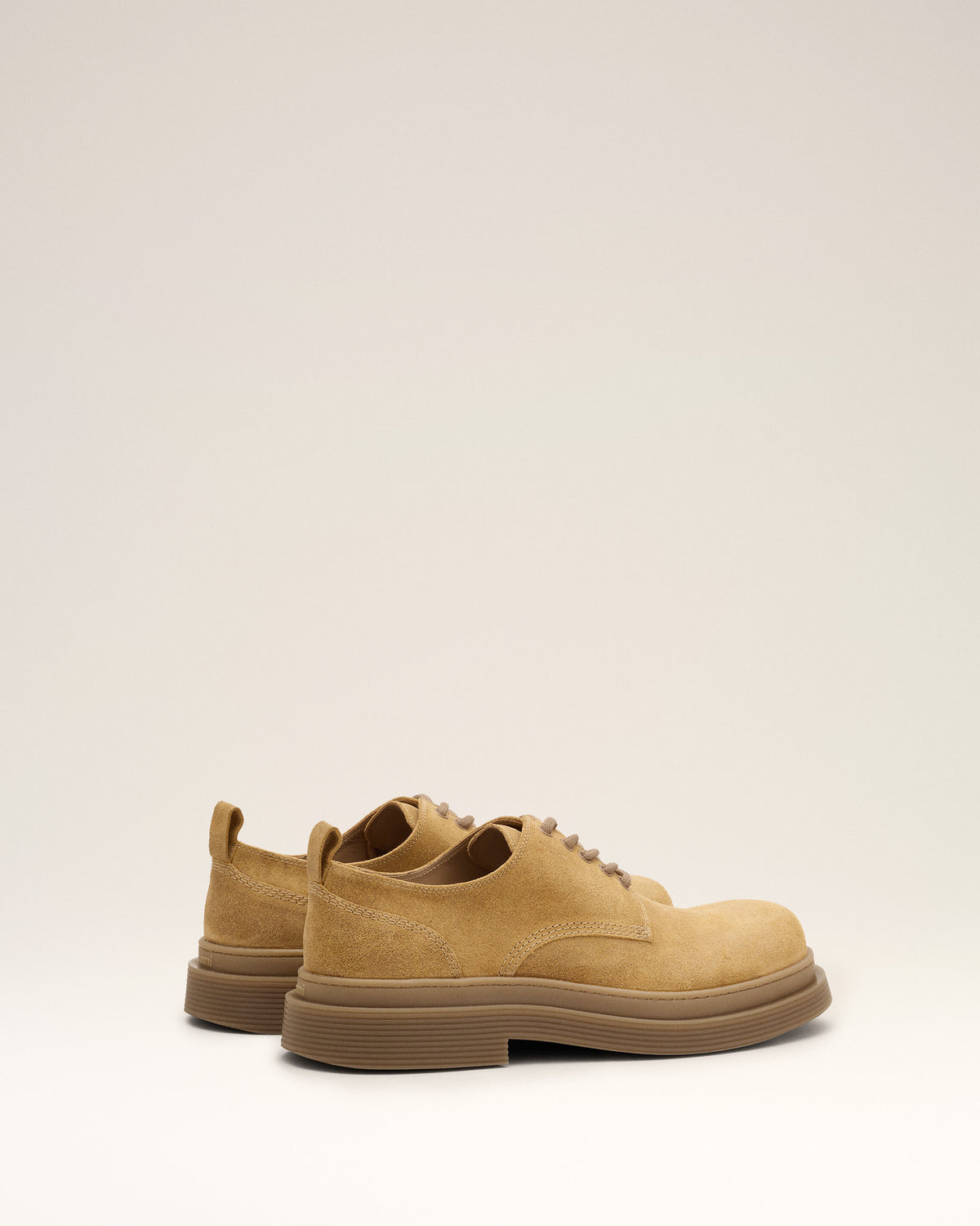 Derbies beiges en cuir de veau - 4