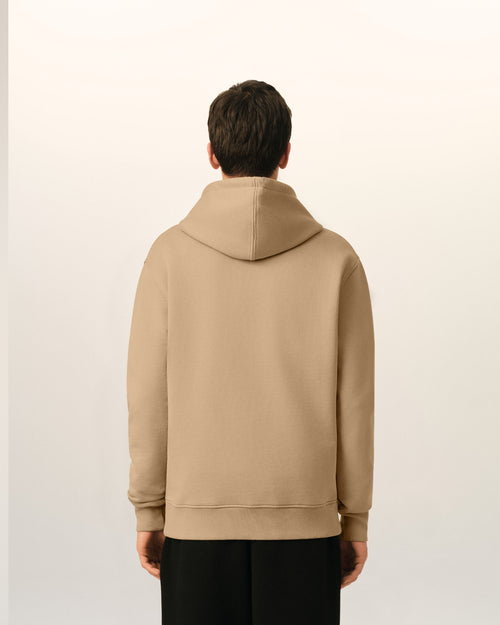 Beige cotton hoodie with Ami de Coeur - Man - 5 - AMI Paris - Ami Paris